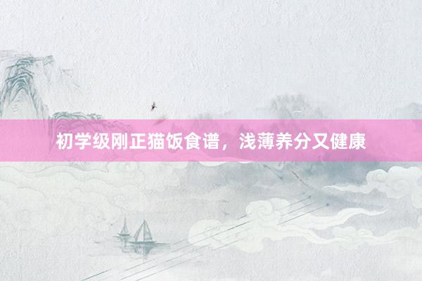 初学级刚正猫饭食谱，浅薄养分又健康